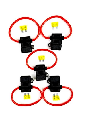 5 Pack 10 Gauge Inline ATC Fuse Holder+20 AMP Fuse & Cover New Car Truck Install - Image 1 of 3