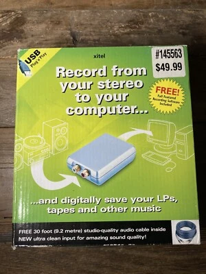 XITEL INPORT RECORD FROM YOUR STEREO TO YOUR COMPUTER-NEW IN BOX-USB PLUG IN - Image 1 of 3