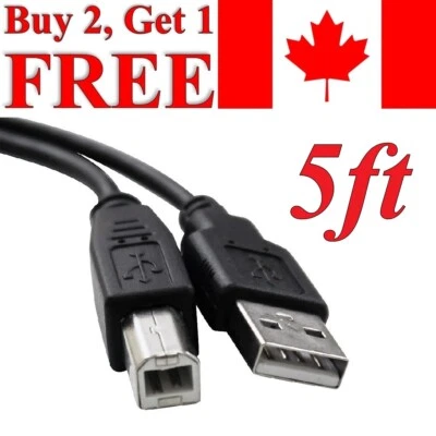 USB Printer Cable Adapter Type A Male to Type B Male PC Laptop Computer Cord - Image 1 of 2