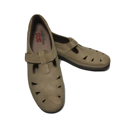 SAS Tripad Comfort Roamer T 型带步行鞋 10.5N 码棕褐色麂皮绒皮革美国 — 第 1/4 张图片