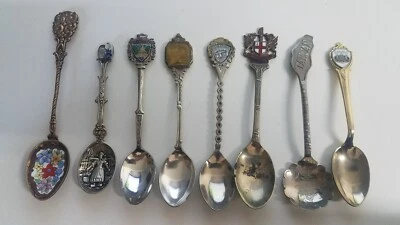 Vintage Lot of 8 Souvenir / Collector Spoons from around the world ~ NICE SET - Image 1 of 4