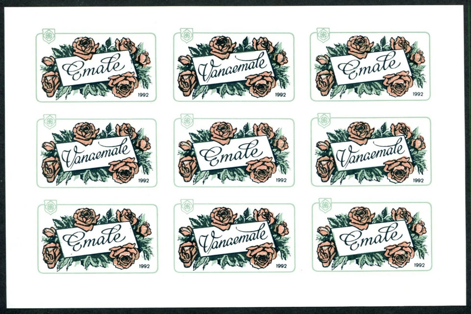 Hoja especial Estonia H61 1992 flores de saludo rosas Foto 1 de 1