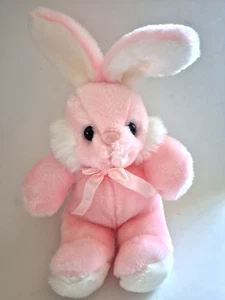 Vintage Lemonwood Asia Easter Bunny Rabbit Plush Stuffed Animal Pink White - Picture 1 of 7