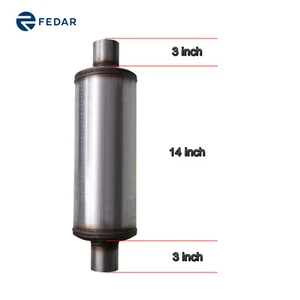 Fedar Max Flow Muffler 2.25" Center Inlet/Outlet, 20'' Overall Length - Bild 1 von 6