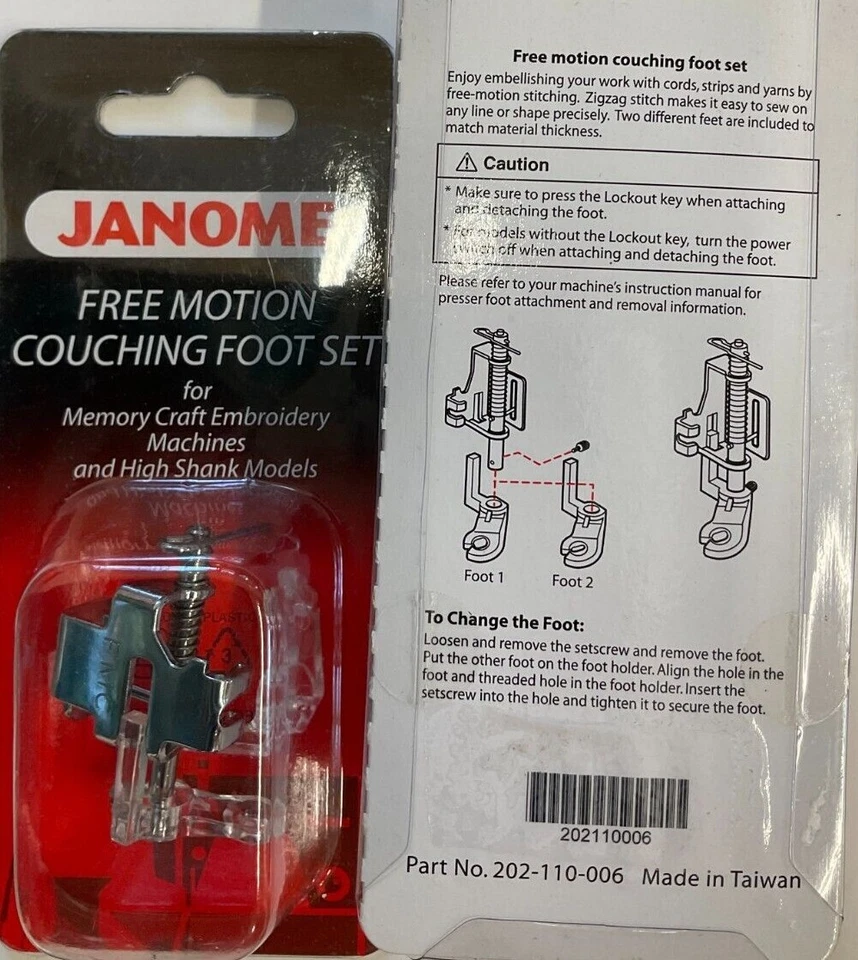 Janome Memory Craft Motion Couching Foot Set # 202110006