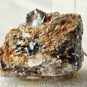 Scharfes glänzendes Exemplar Molybdänit Kristall Quarz Moly Hill Mine Québec Kanada - Bild 1 von 9