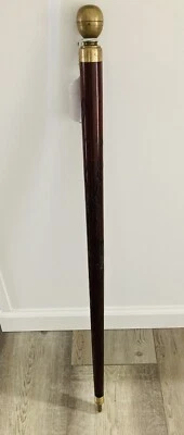 Antiguo taco de billar Continental de madera dura Foto 1 de 4