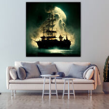 Ghost ship Canvas Painting Wall Art Poster Landscape Canvas Print Picture