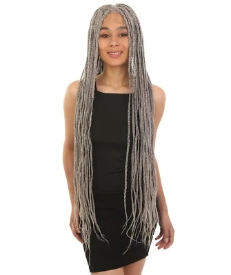 LUXLUXE LUXE Chloe Straight Braid 39 in Long 12x5 Hand Tied Lace Braid Perücke, BLB-0145