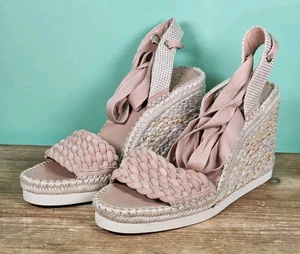 Vince Camuto Shoes Womens 12 M Beige Espadrille Platform Wedge Sandals Brisshel - Picture 1 of 6