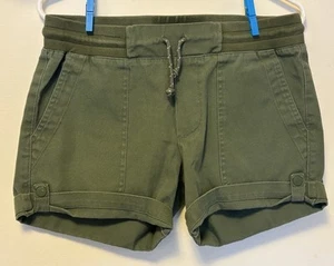 Burton Durable Goods Women Olive Green Khaki Shorts size S waist cord 4 Pockets - Picture 1 of 7