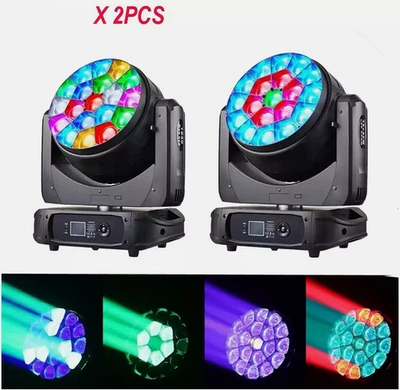 2Pcs 19x40w Rgbw 4in1 Zoom Big Bee Eye Led Moving Head Beam Wash DJ Stage lights - Image 1 of 4