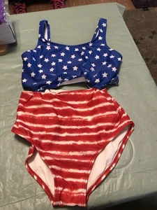 Art Class Girls Stars & Stripes Swimsuit Size Large - Picture 1 of 6