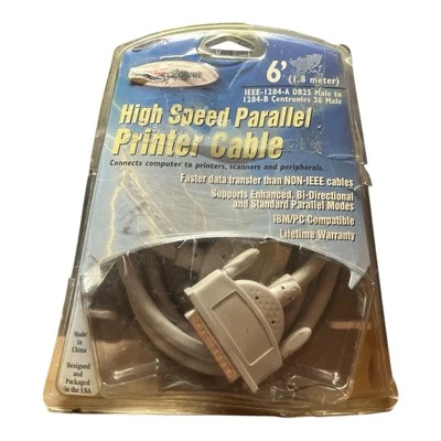 6FT DB25 25-Pin Parallel Male to CN36 Centronics Male IEEE 1284 Printer Cable - Image 1 of 2