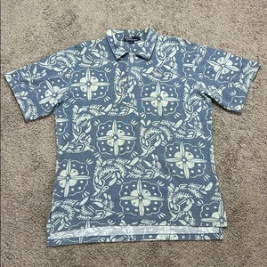 VTG POLO by RALPH LAUREN Men's Polo T-Shirt Light Blue Floral Print Size L USA - Picture 1 of 7