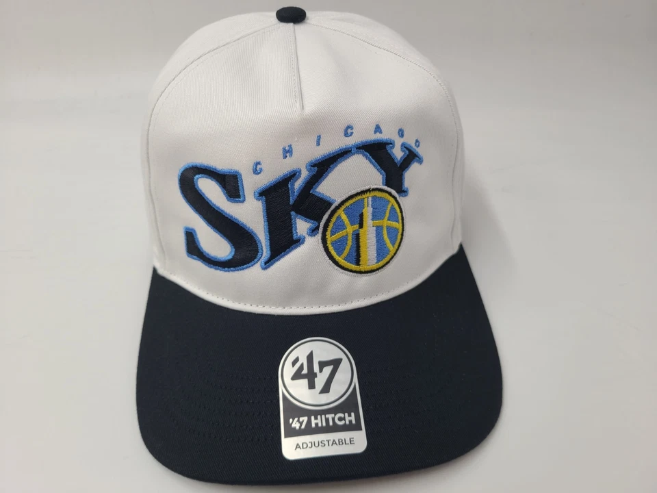 Chicago Sky 47 Brand Hitch Snapback Hat Cap Adult WNBA Basketball White Black - Image 1 of 4