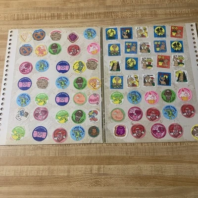 Vintage Scratch Sniff Sticker Lot Sheets 100+ Stickers Trend, Smurfs, ET, MORE! - Image 1 of 4