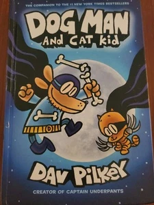 DOG MAN AND CAT KID 1ST EDITION SIGNED BY PILKEY WITH SKETCH LP - Picture 1 of 2