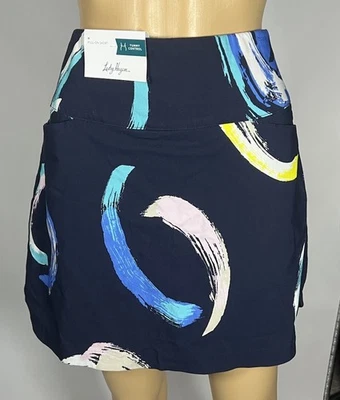 Lady Hagen Women's 17'' Tummy Control Golf Skort, Medium, Navy Print Blue - Image 1 of 4