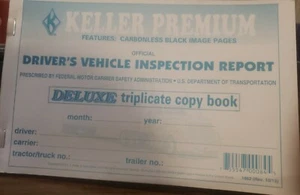 KELLER Driver's Vehicle Inspection Report Pre & Post Trip Triplicate Copy. 5 Pk - Picture 1 of 4