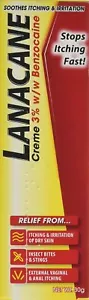 LANACANE Anaesthetic Cooling Cream 30g Itching & Irritation Bites/Stings Relief - Picture 1 of 6