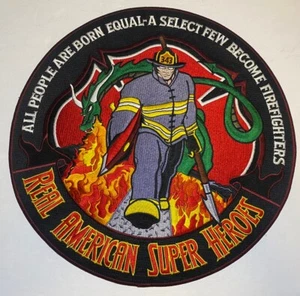 Fire Fighters Jacket Patch 12 Inch Large Round Heavy Stitch First Responders New - Picture 1 of 10