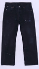 C4884 VTG Levi's 501 Straight Leg Button Fly Black Denim Jeans Size 30/30