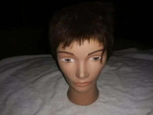 Vintage 70er Jahre Schaufensterpuppe Kopf Frau Gummi bemalt Haare - Bild 1 von 4