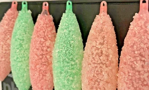 De colección Jewelbrite Adornos Lágrima Azúcar Juego de 6/2 Verde 4 Rosa - Imagen 1 de 7