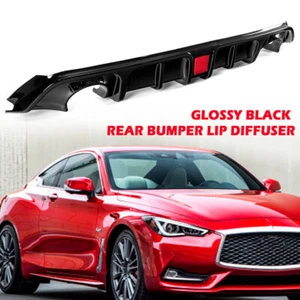 Rear Bumper Diffuser Spoiler Lip with Led Brake Light For Infiniti Q60 2017-2022 - Bild 1 von 10