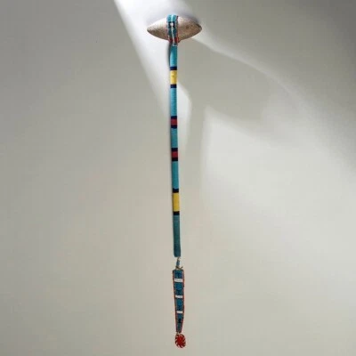 FINE UTE BEADED STONE WAR CLUB - Image 1 of 4