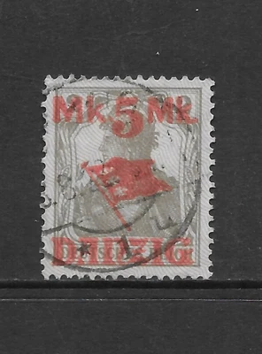 DANZIG SCOTT 29b USADO EN MUY BUEN ESTADO - 1928 5m en 2pf GRIS RECARGADO EDICIÓN ALEMANIA Foto 1 de 2