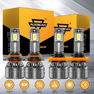 AUXBEAM LED Headlight 9005 High Beam H11 Low Beam Bulbs Super Bright 6500K 120W - Picture 1 of 12