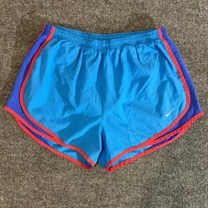 Nike Laufshorts Damen Large blau rot lila gestreift Rand Swoosh Logo " - Bild 1 von 13