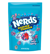 Nerds GUMMY CLUSTERS -VERY BERRY-Candy - LARGE 8 Ounce Resealable Bags- 4 BAGS
