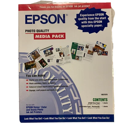 Sealed Epson photo quality media pack contains 1-sheet paper and 1-sheet matte - Image 1 of 4