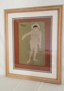 PABLO PICASSO VINTAGE WHITE CLOWN LE PETIT PIERROT LITHOGRAPH SERIGRAPH 33" TALL - Picture 1 of 10
