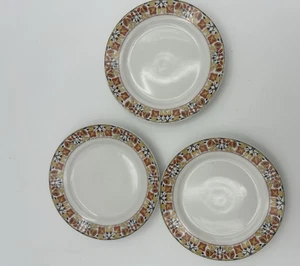 3 Piatti Pane T&V Limoges Tressemanes & Vogt Francia Fiori Rosso Giallo Marrone - Foto 1 di 3