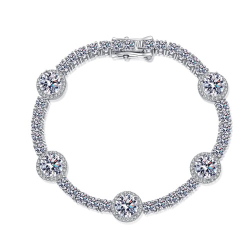 VALENTINO Bracciale donna lusso 9 1 ct taglio tondo moissanite argento sterling 925 catena maglia