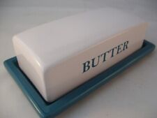 Mainstays Stoneware Teal 1/4lb Covered Butter Dish