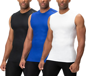 3 Pack Men'S Athletic Compression Shirts Sleeveless (3 Pack)