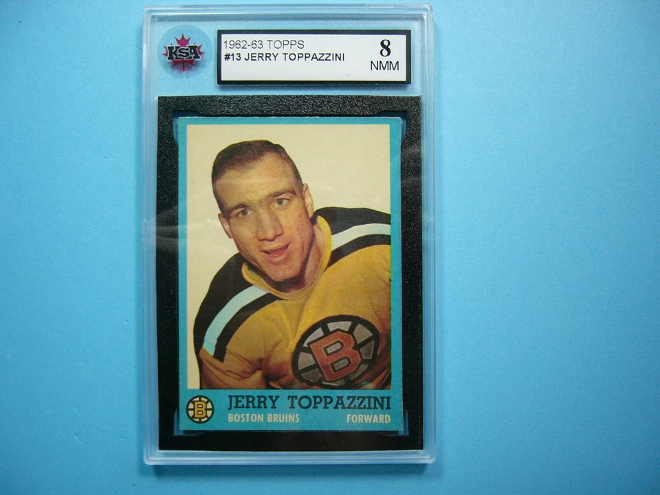 1962/63 TOPPS NHL HOCKEY CARD #13 JERRY TOPPAZZINI KSA 7.5 NM+ SHARP!! TOPPS - Image 1 of 4