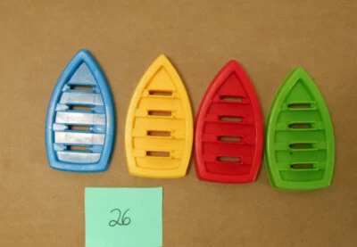 Fisher Price Go Fish Juego 4 Barcos de Repuesto Amarillo Azul Rojo Verde G26 Foto 1 de 4