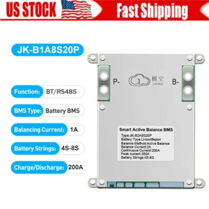 JIKONG JK-B1A8S20P Smart BMS 4-8S 200A Li-Ion LiFePo4 Battery Active BMS Balance - Picture 1 of 15