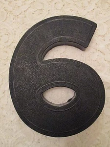 Vintage Wagner Sign Svs. Marquee Numbers Plastic # 6 Black 6 1/4" retro - Picture 1 of 2