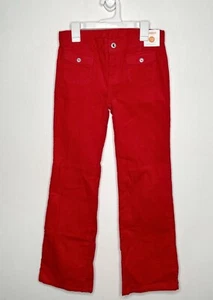 Gymboree Corduroy Wide Leg Jeans Girls Size 12 Solid Red Adjustable Waist - Picture 1 of 4