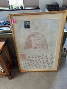 Rare Lee Godie Original Painting – “Pretty Princess” – With Photo & Cameo - Picture 1 of 16