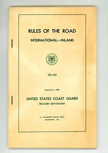 1965 U S Coast Guard Rules Of The Road International-Inland Treasury Dept CG-169 - Picture 1 of 4