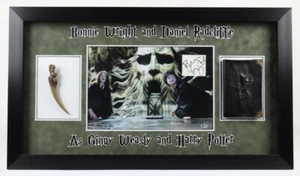 Daniel Radcliffe Bonnie Wright foto firmata incorniciata JSA COA Harry Potter con oggetto di scena - Foto 1 di 5