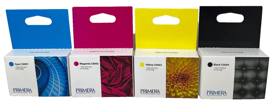 PRIMERA 53601/2/3/4 4 Cartuchos Originales BK/C/M/Y Bravo DP-4100/DP-4101 [Caja] Foto 1 de 1